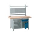 Kind - Établi fixe L1520xP750xH850 mm - Hêtre multiplis - Charge 1200 kg - 2 caissons - 1 tiroir - 1 porte - Idéal atelier