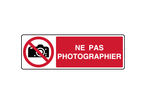 Panneau horizontal ne pas photographier