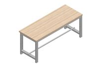 Manutan Expert - Établi Fixe Largeur 2000mm Charge 800kg Plateau Hêtre Multiplis Gris Clair