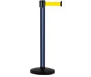 Poteau Alu Bleu laqué à sangle Jaune 4m x 50mm sur socle portable - 2052375