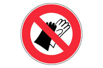 Panneau Interdiction de porter des gants - Rigide Ø80mm - 4021065