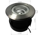 Spot LED encastré de sol rond inox 15W - 230V - QINOX 180mm