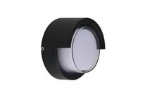 Applique Murale LED 15W Noire Ronde IP65 avec Cache - Blanc Froid 6000K - 8000K