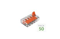 Pack de 50 - Borne de raccordement à levier 5 entrées