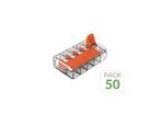 Pack de 50 - Borne de raccordement à levier 5 entrées