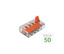 Pack de 50 - Borne de raccordement à levier 5 entrées
