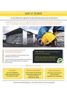 audit sécurité annuel rayonnage et stockage