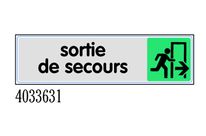 Plaquette de porte Sortie de secours flèche droite - Plexiglas couleur 170x45mm - 4033631