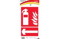 Panneau Extincteur flèche gauche - Vinyle adhésif 330x200mm - 4036083