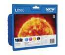 Lot de 4 Cartouches encre BROTHER LC980 Noir + Couleur