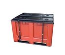 Caisse-Palette plastique Geobox avec coiffe et sangles