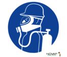 Panneau Obligation de porter un casque et un appareil respiratoire - Novap