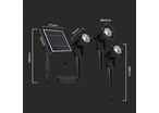 Spots à piquer LED Solaires Noirs 1,2W IP65 (Lot de 3) - Blanc Chaud 2300K - 3500K