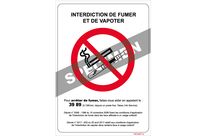 Panneau interdiction de Fumer et de Vapoter – Rigide 148x210mm – 4600093