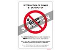 Panneau interdiction de Fumer et de Vapoter – Rigide 148x210mm – 4600093