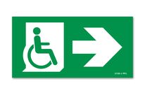 Panneau évacuation handicapé flèche vers la droite