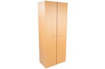 Manutan Expert - Armoire Haute 2 Portes Hêtre - 201cm - 4 Tablettes 20kg - Style Moderne - Éco-responsable
