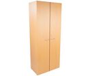 Manutan Expert - Armoire Haute 2 Portes Hêtre - 201cm - 4 Tablettes 20kg - Style Moderne - Éco-responsable