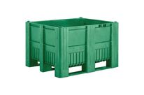 Caisse-palette plastique monobloc verte - 610L - 1200kg charge maxi - PEHD - Usage alimentaire