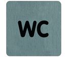 Plaque de porte WC (texte) - Aluminium brosse 100x100mm - 4384214