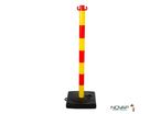 Poteau PVC Jaune/Rouge sur socle à lester 4kg - 2001366