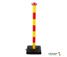 Poteau PVC Jaune/Rouge sur socle à lester 4kg - 2001366