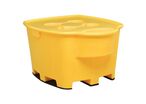 Promens - Bac de rétention plastique 1030L Jaune - 1700x1390x905mm - 4 fûts - Polyéthylène résistant