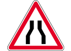 Panneau danger chaussée rétrécie A3