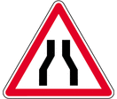 Panneau danger chaussée rétrécie A3