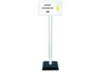 Poteau PVC Blanc sur socle lesté 3kg avec support d'information A4 - 2000567