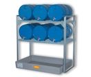 Rayonnage de rétention jusqu'à  12 fûts de 60 litres