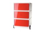 Caisson mobile easy 3 tiroirs, rouge