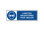 Panneau horizontal lunettes obligatoires pour meuler