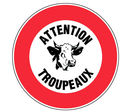 Panneau Attention troupeaux - Rigide Ø450mm - 4080802