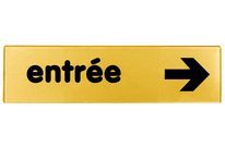 Plaquette Entrée flèche droite - Plexiglas or 170x45mm - 4490427