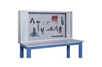 Sofame - Armoire d&amp;#039;atelier à rideaux 150x80x25 cm Gris RAL 7035 - Éco-responsable, Garantie 7 ans, Idéale pour outillage