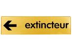 Plaquette Extincteur flèche gauche - Plexiglas or 170x45mm - 4490625
