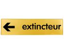 Plaquette Extincteur flèche gauche - Plexiglas or 170x45mm - 4490625