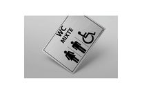 Plaque gravée Mixte WC + personnes Handicapées