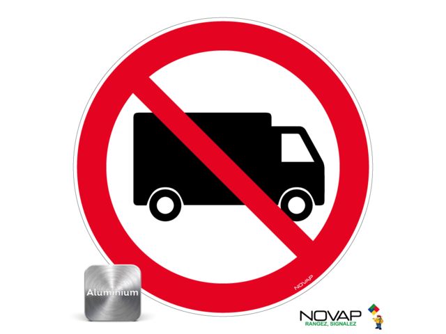 Panneau Aluminium Interdit aux poids lourds - Novap