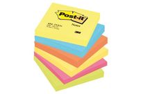 Notes Post-it  assortis Fluo 76 x 76 Lot de 6 - 654TF