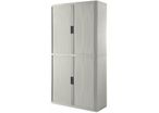 Armoire rideau 4 tablettes gris/gris