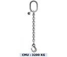 Elingue chaîne inox 1 brin - CMU 3200 kg