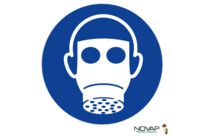 Panneau Obligation de porter un masque a gaz - Novap