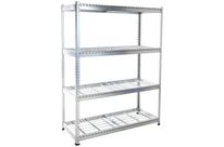 Manutan Expert - Rayonnage charge lourde Rapid 1 - 1980x1525x610mm - 4 tablettes grillagées zinguées - Montage sans outils - Charge 2100kg