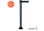 Poteau alu bleu à sangle Noir/Bleu sur socle fixe - Novap