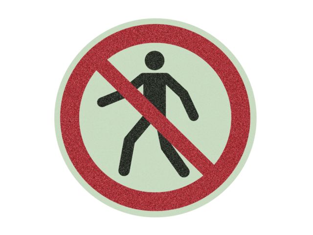 Signalisation au sol antidérapante Interdit aux piétons photoluminescente