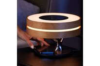 Lampe de Chevet Ronde &amp;quot;Horizon&amp;quot; avec Enceinte &amp;amp; Chargeur Sans fil - Dimmable Tactile