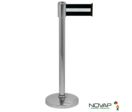 Potelet COLOR alu Chromé à sangle Noir/Argent 3m x 100mm sur socle portable - 2053426
