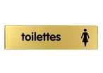 Plaquette Toilettes avec figurine dame - Plexiglas or 170x45mm - 4492209